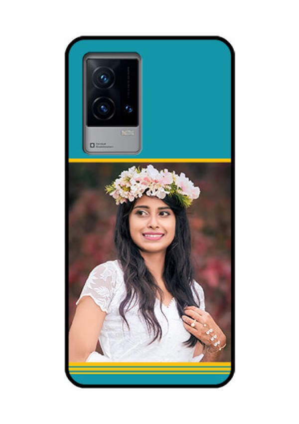 iQOO 9 5G Custom Glass Phone Case - Yellow & Blue Design