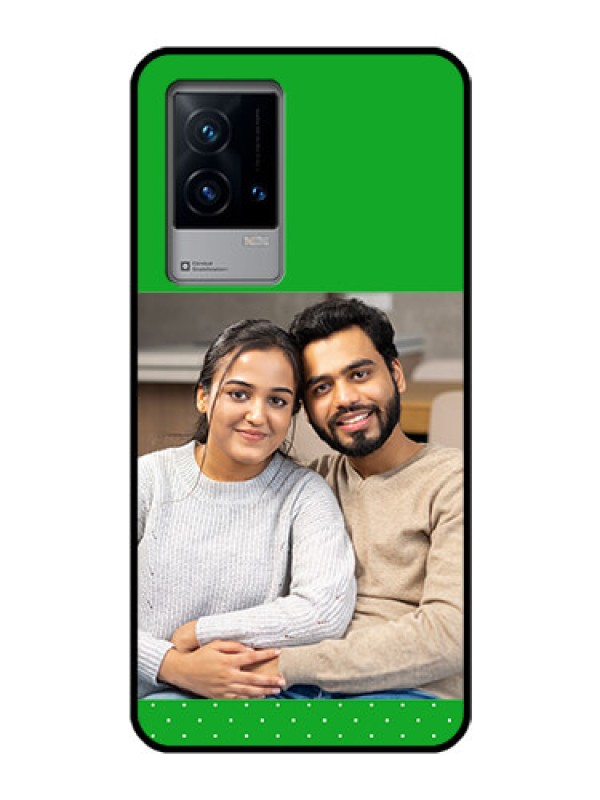 Custom iQOO 9 5G Personalized Glass Phone Case - Green Pattern Design