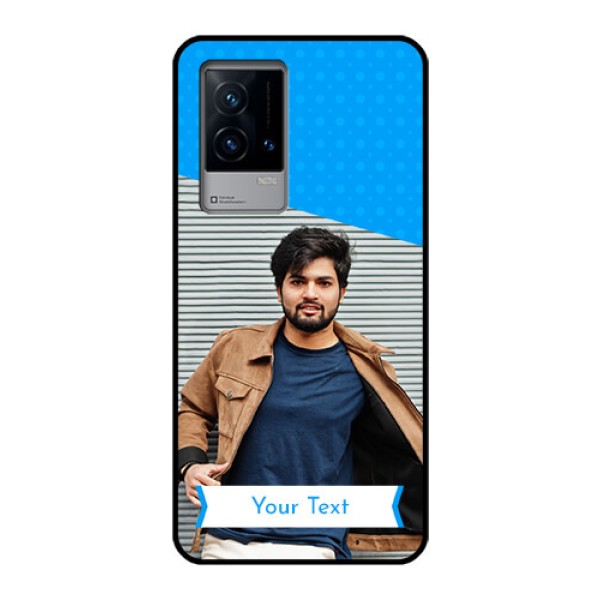 iQOO 9 5G Photo Printing on Glass Case - Simple Blue Color Design