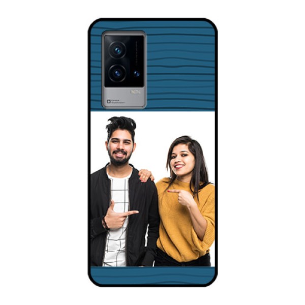 iQOO 9 5G Custom Glass Phone Case - Blue Pattern Cover Design