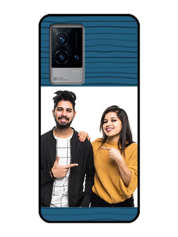 Custom iQOO 9 5G Custom Glass Phone Case - Blue Pattern Cover Design