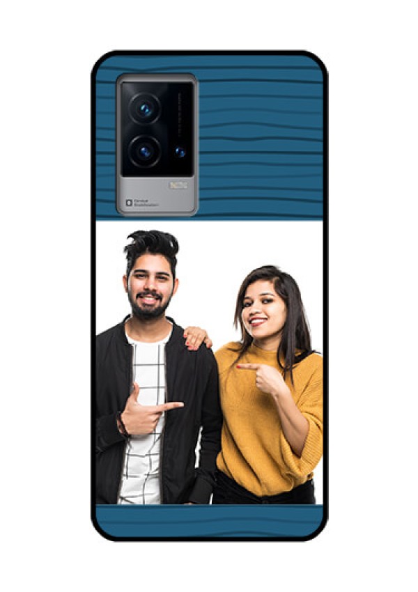 iQOO 9 5G Custom Glass Phone Case - Blue Pattern Cover Design