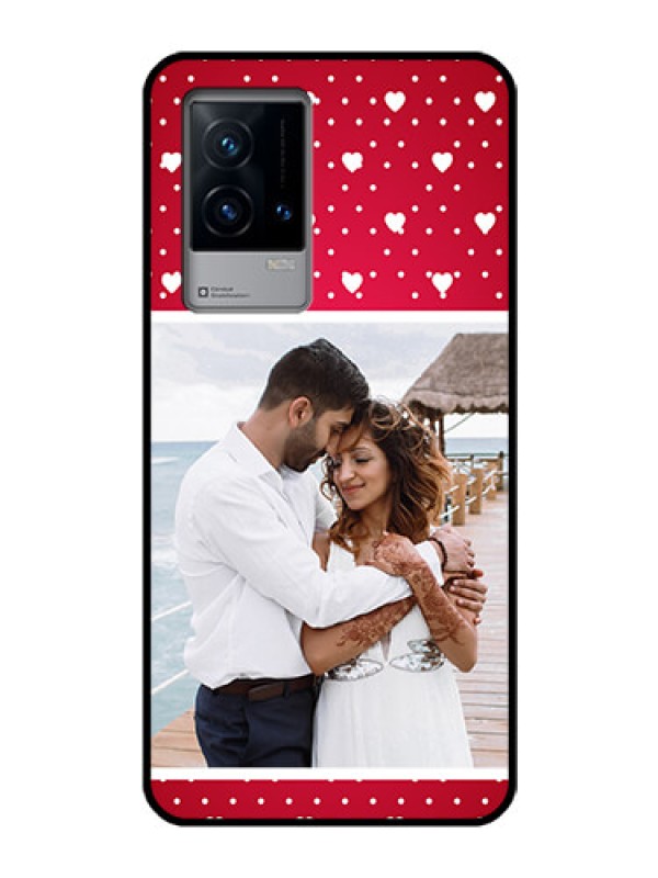 Custom iQOO 9 5G Photo Printing on Glass Case - Hearts Mobile Case Design