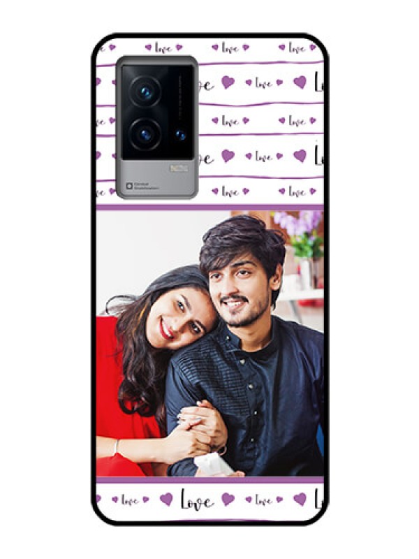 Custom iQOO 9 5G Custom Glass Mobile Case - Couples Heart Design