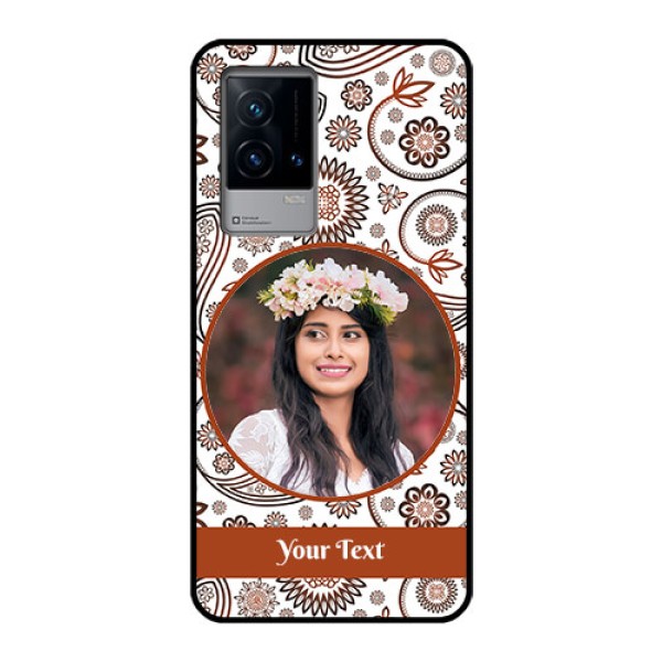 iQOO 9 5G Custom Glass Mobile Case - Abstract Flower Design