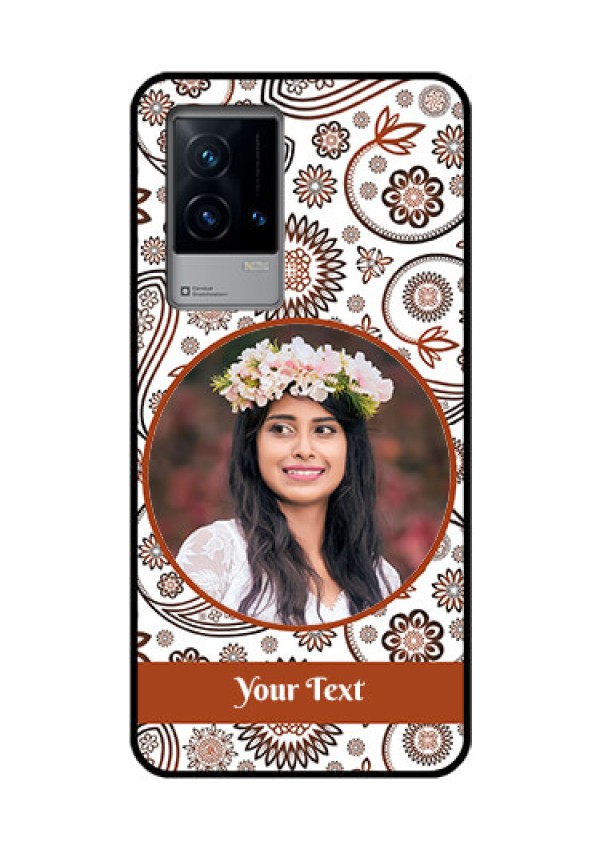 iQOO 9 5G Custom Glass Mobile Case - Abstract Flower Design