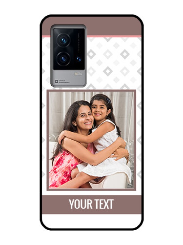 Custom iQOO 9 5G Photo Printing on Glass Case - Simple Diamond Design