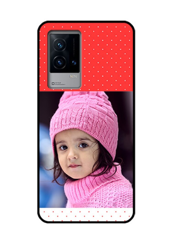 iQOO 9 5G Photo Printing on Glass Case - Red Pattern Design