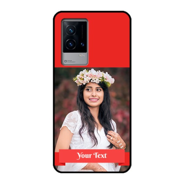 iQOO 9 5G Custom Glass Phone Case - Simple Red Color Design iQOO 9 5G Custom Glass Phone Case - Simple Red Color Design
