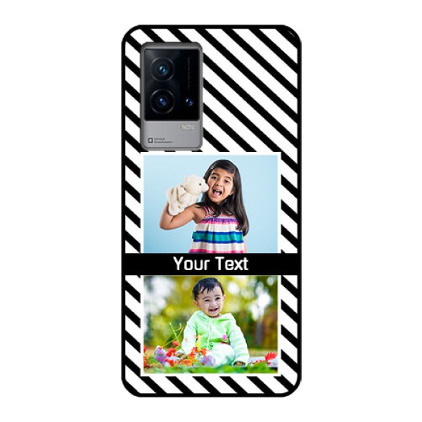 iQOO 9 5G Photo Printing on Glass Case - Black And White Stripes Design