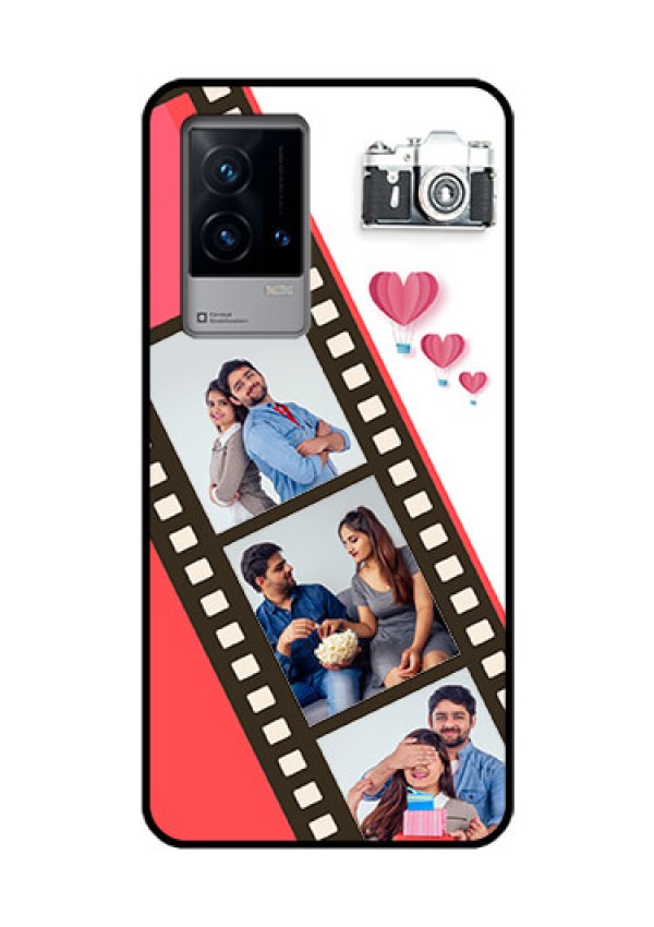 iQOO 9 5G Personalized Glass Phone Case - 3 Image Holder with Film Reel