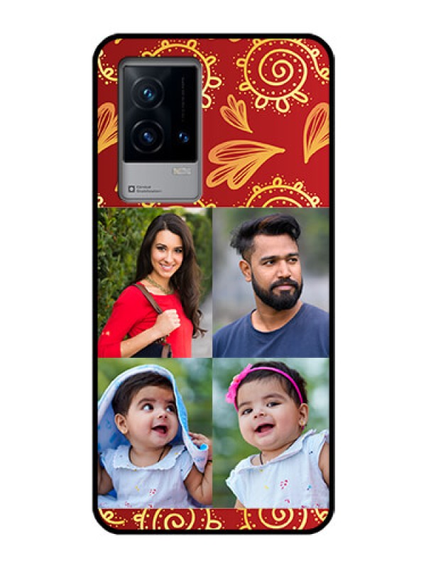 Custom iQOO 9 5G Photo Printing on Glass Case - 4 Image Traditional Design