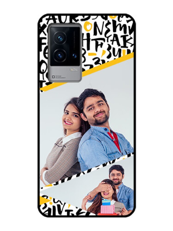 Custom iQOO 9 5G Custom Glass Mobile Case - Letters Pattern Design