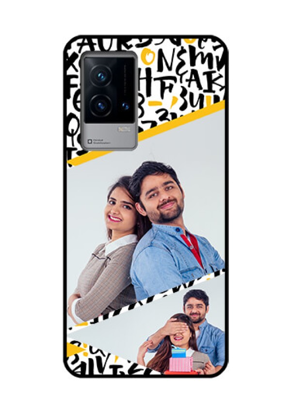 iQOO 9 5G Custom Glass Mobile Case - Letters Pattern Design