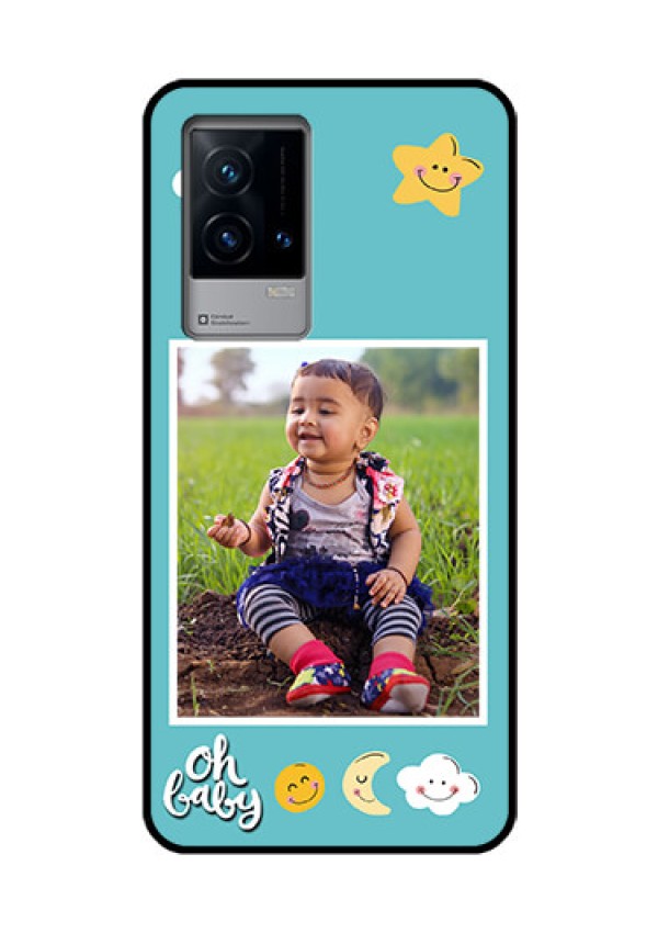 iQOO 9 5G Personalized Glass Phone Case - Smiley Kids Stars Design