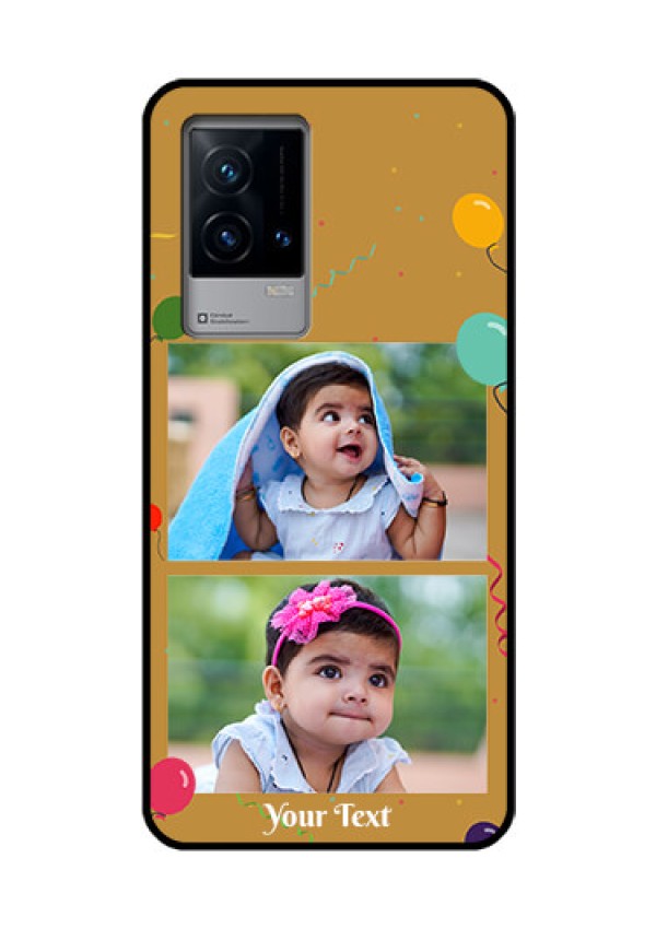 iQOO 9 5G Personalized Glass Phone Case - Image Holder with Birthday Celebrations Design