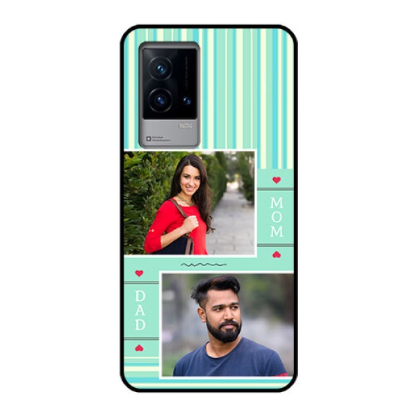 iQOO 9 5G Custom Glass Phone Case - Mom & Dad Pic Design