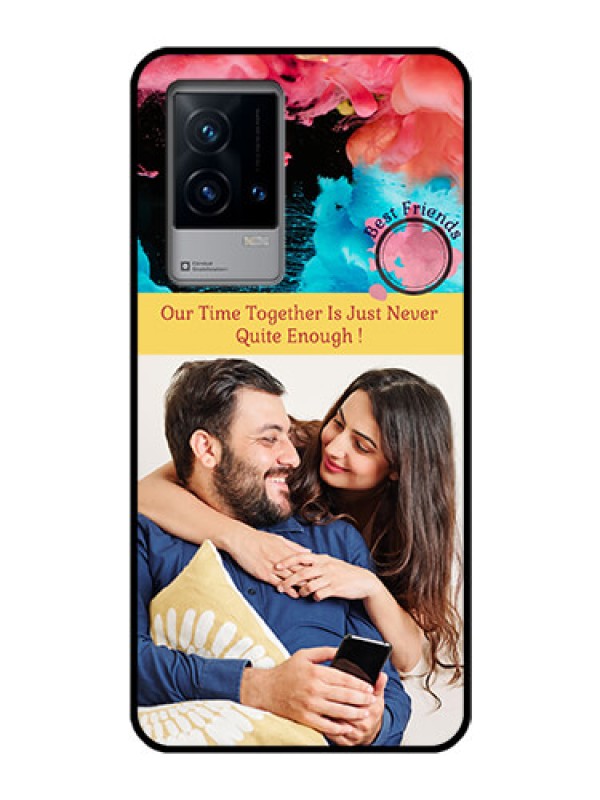 Custom iQOO 9 5G Custom Glass Mobile Case - Quote with Acrylic Painting Design