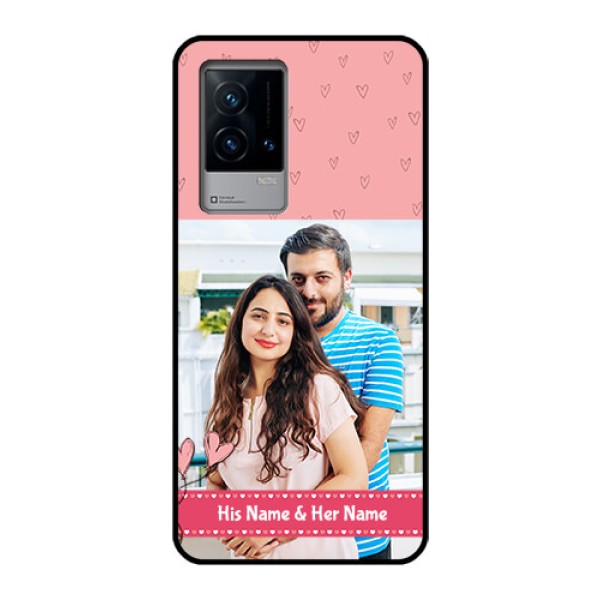 iQOO 9 5G Personalized Glass Phone Case - Love Design Peach Color