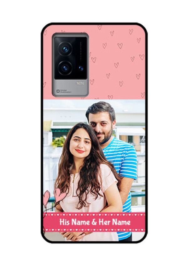 iQOO 9 5G Personalized Glass Phone Case - Love Design Peach Color