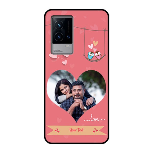 iQOO 9 5G Personalized Glass Phone Case - Peach Color Love Design