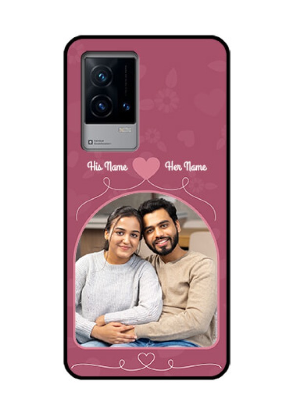 iQOO 9 5G Photo Printing on Glass Case - Love Floral Design