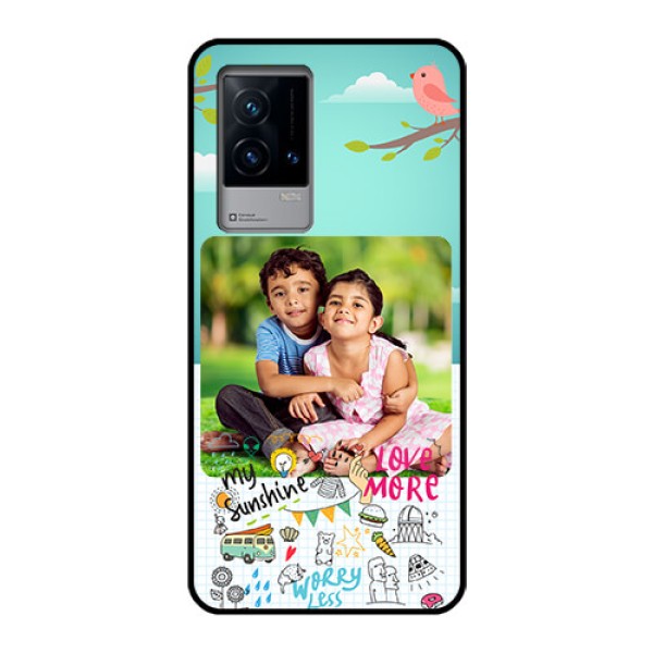 iQOO 9 5G Photo Printing on Glass Case - Doodle love Design