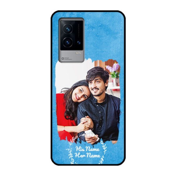 iQOO 9 5G Custom Glass Phone Case - Blue Color Vintage Design iQOO 9 5G Custom Glass Phone Case - Blue Color Vintage Design
