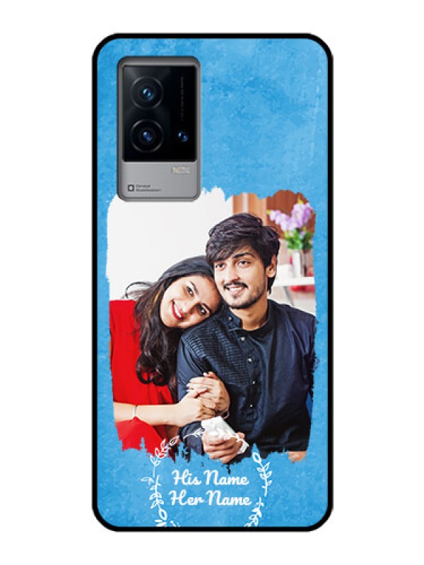 Custom iQOO 9 5G Custom Glass Phone Case - Blue Color Vintage Design