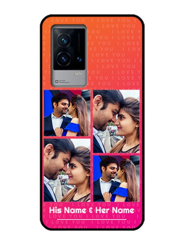 Custom iQOO 9 5G Custom Glass Phone Case - I Love You Pink Design