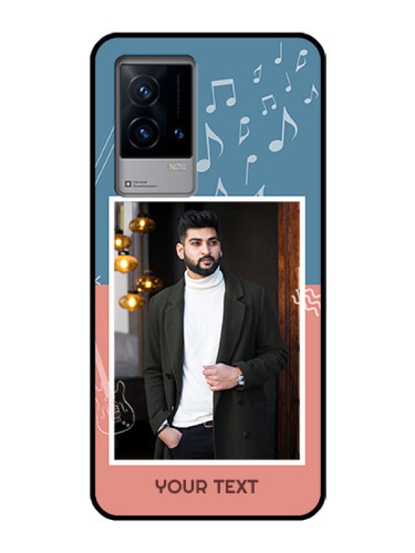 Custom iQOO 9 5G Photo Printing on Glass Case - with Color Musical Note Design