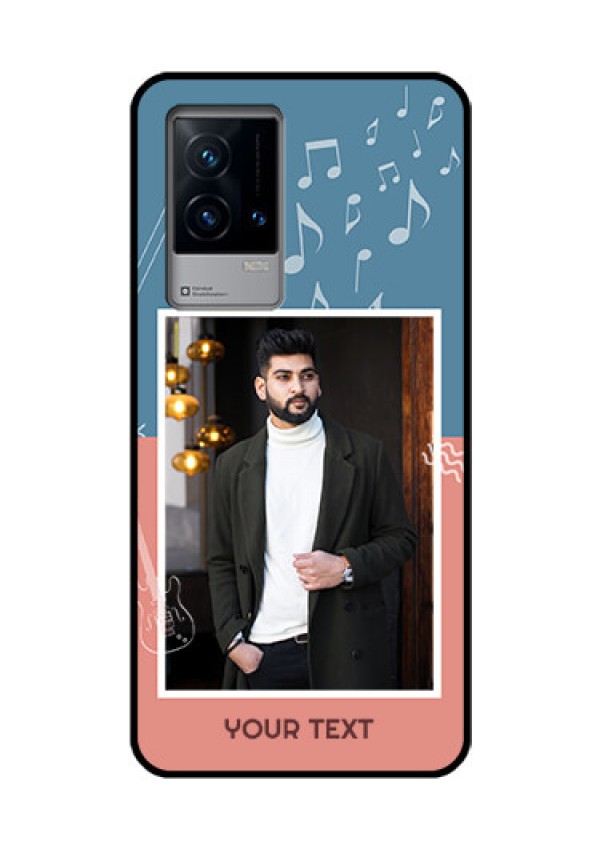 iQOO 9 5G Photo Printing on Glass Case - with Color Musical Note Design