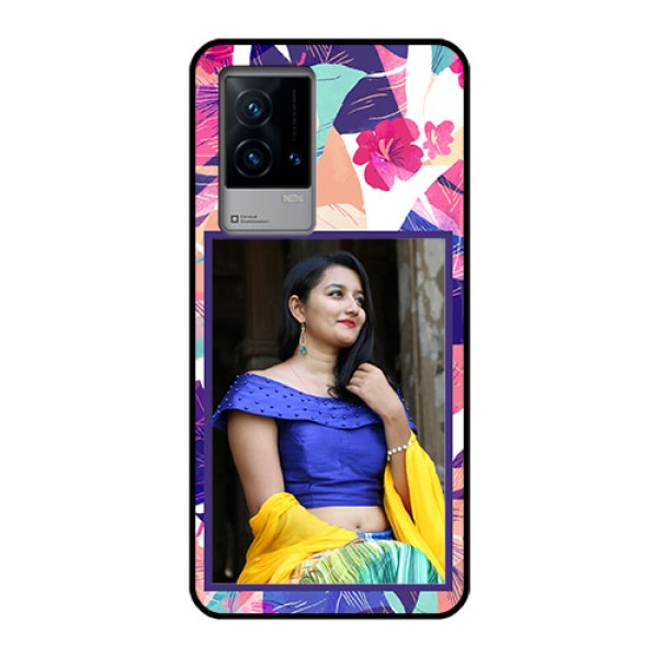 iQOO 9 5G Custom Glass Mobile Case - Abstract Floral Design