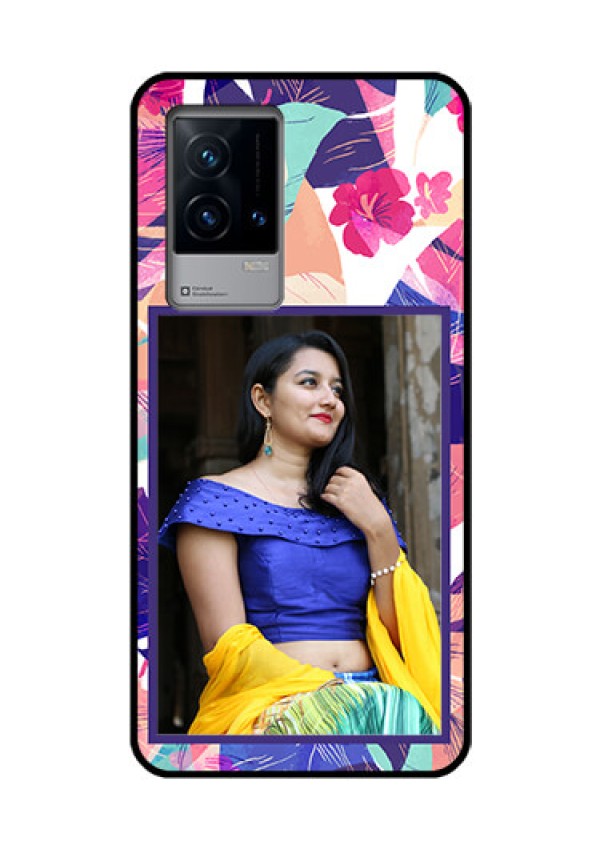 iQOO 9 5G Custom Glass Mobile Case - Abstract Floral Design
