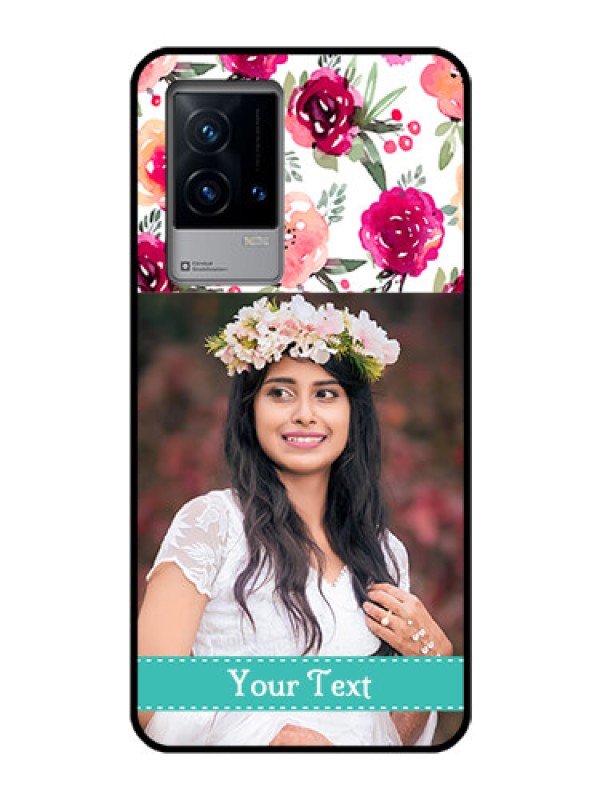 Custom iQOO 9 5G Custom Glass Phone Case - Watercolor Floral Design