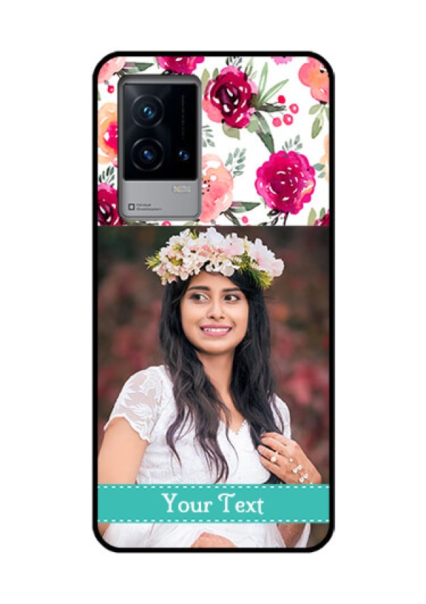 iQOO 9 5G Custom Glass Phone Case - Watercolor Floral Design