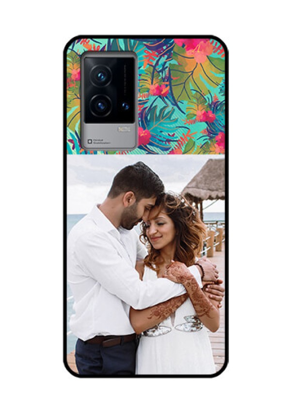 iQOO 9 5G Photo Printing on Glass Case - Watercolor Floral Design