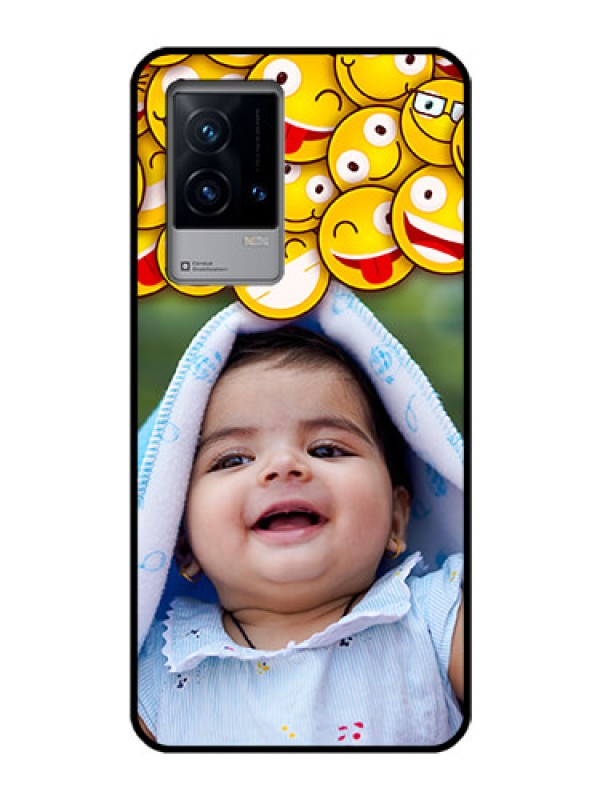 Custom iQOO 9 5G Custom Glass Mobile Case - with Smiley Emoji Design
