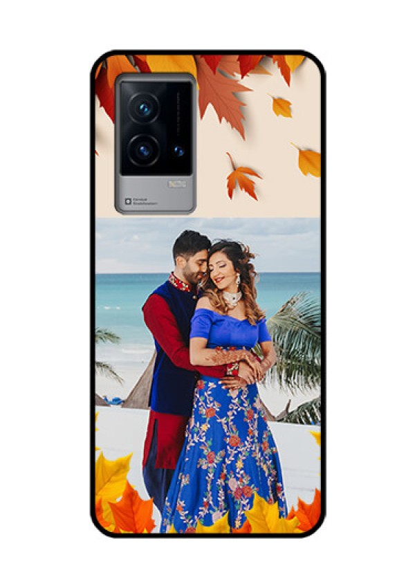iQOO 9 5G Photo Printing on Glass Case - Autumn Maple Leaves Design