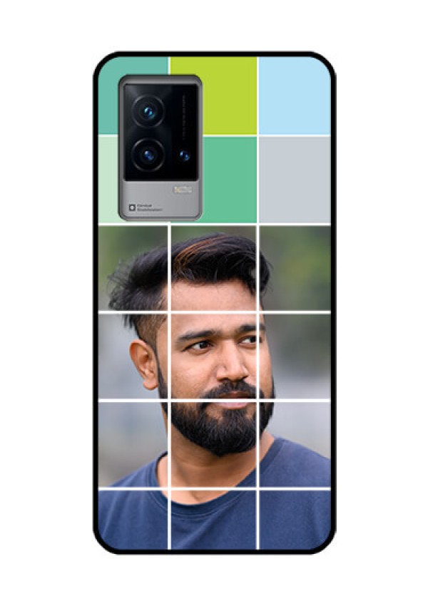 iQOO 9 5G Photo Printing on Glass Case - with white box pattern