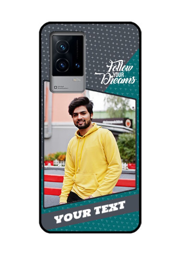 iQOO 9 5G Personalized Glass Phone Case - Background Pattern Design with Quote