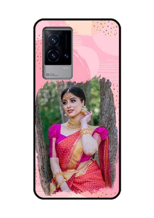 iQOO 9 5G Personalized Glass Phone Case - Gold Glitter Splash Design
