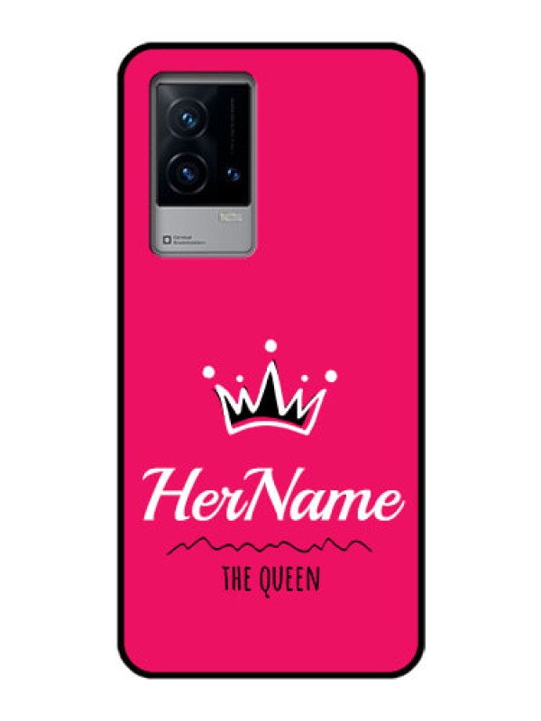 Custom iQOO 9 5G Glass Phone Case Queen with Name