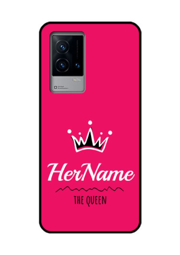 iQOO 9 5G Glass Phone Case Queen with Name