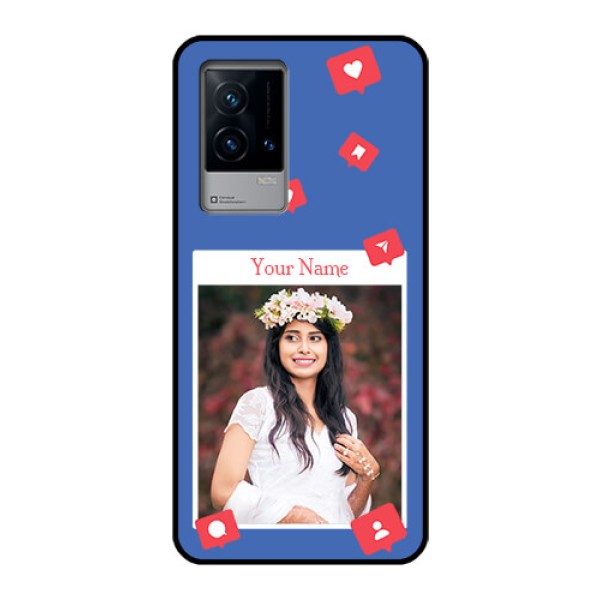 iQOO 9 5G Custom Glass Phone Case - Like Share And Comment Design