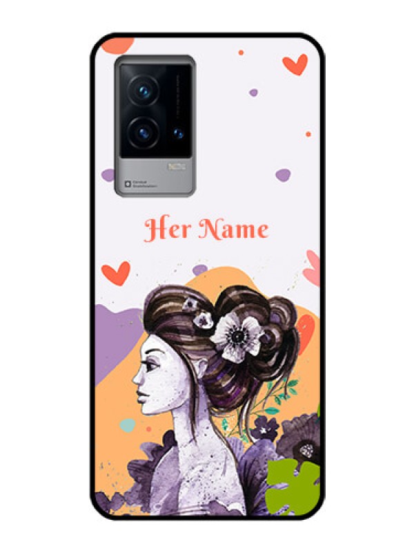 Custom iQOO 9 5G Personalized Glass Phone Case - Woman And Nature Design