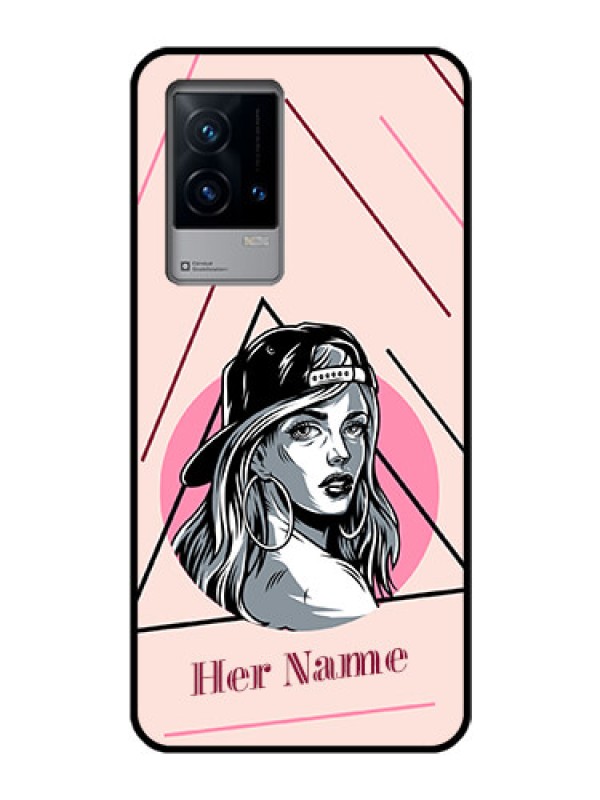 Custom iQOO 9 5G Personalized Glass Phone Case - Rockstar Girl Design