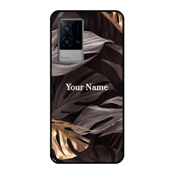 iQOO 9 5G Personalised Glass Phone Case - Wild Leaves digital paint Design