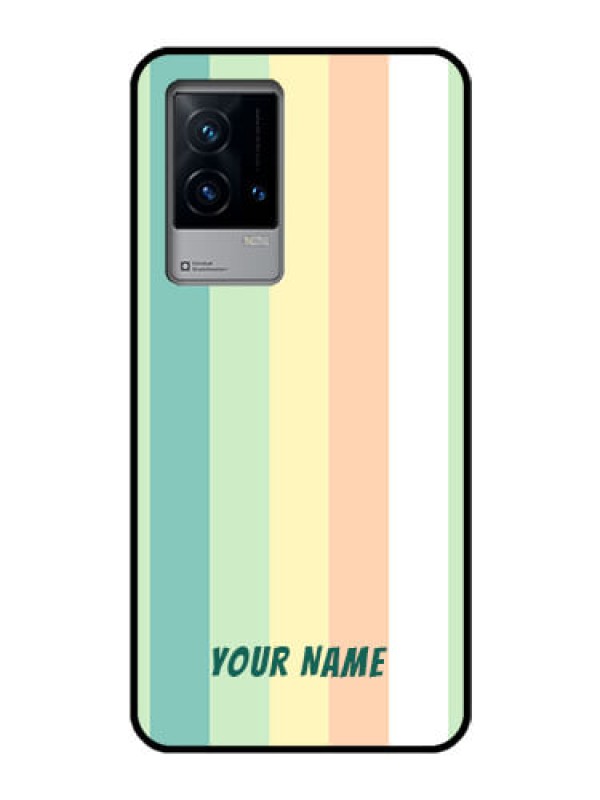 Custom iQOO 9 5G Photo Printing on Glass Case - Multi-colour Stripes Design