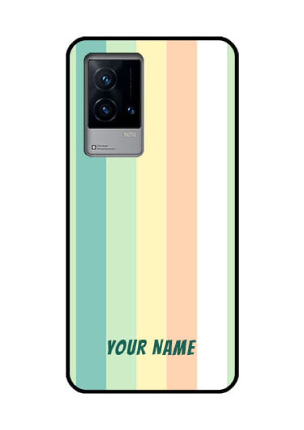 iQOO 9 5G Photo Printing on Glass Case - Multi-colour Stripes Design